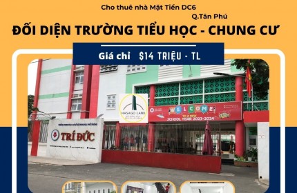 Cho thuê nhà Mặt Tiền gần AEON 64m2, 1L, 14triệu, đối diện trường - chung cư